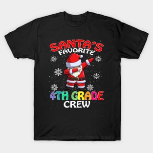 Santas Favorite 4Th Grade Crew Teachers Christmas T-Shirt